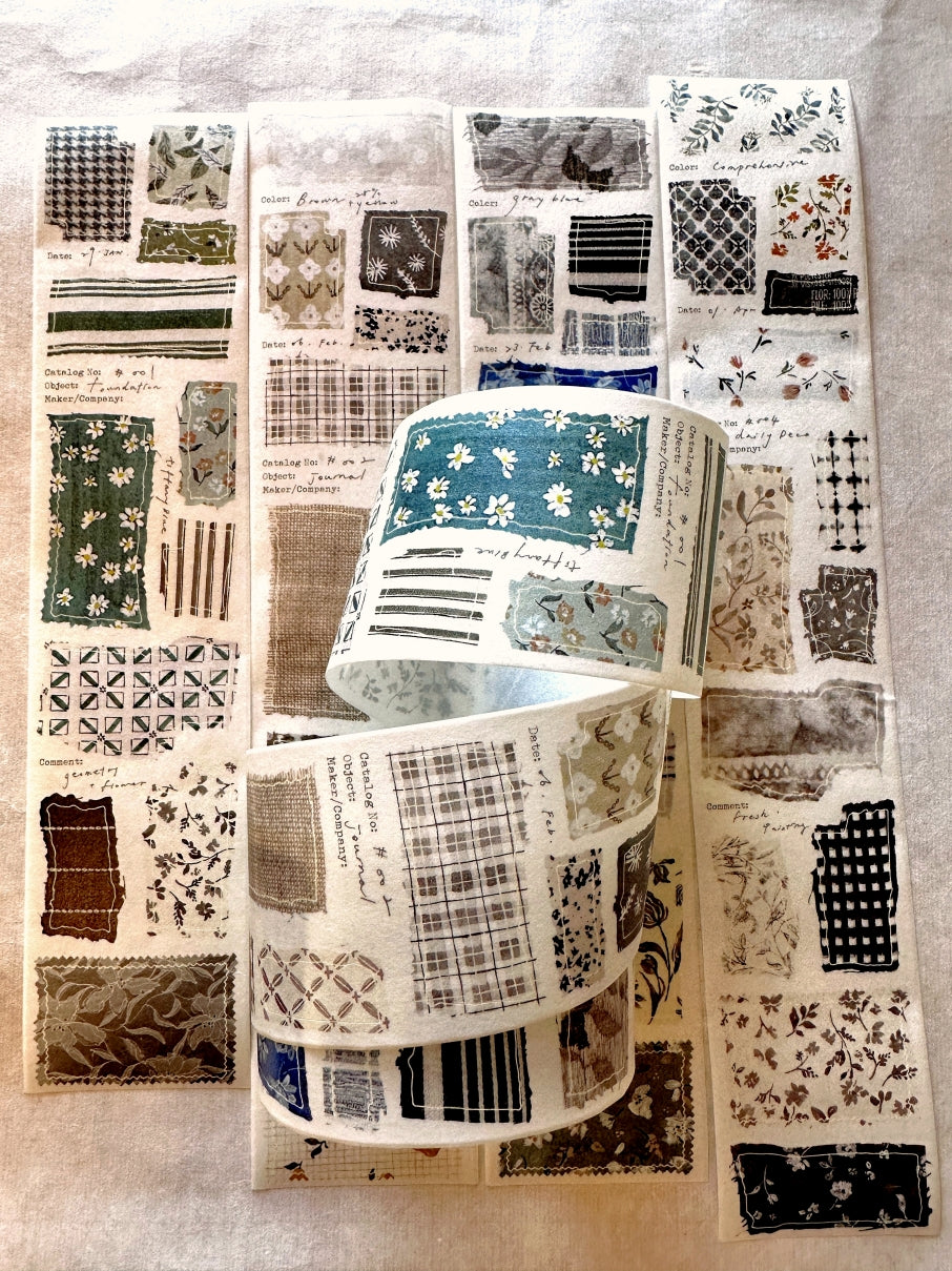 Pion - Floral cloth kiss-cut washi tape SAMPLES