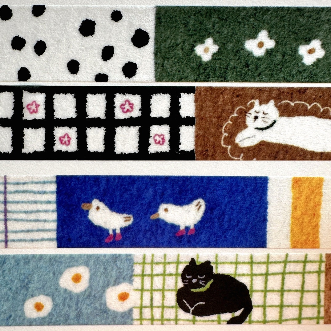 Pion - Cat on the Rug washi tape SAMPLES