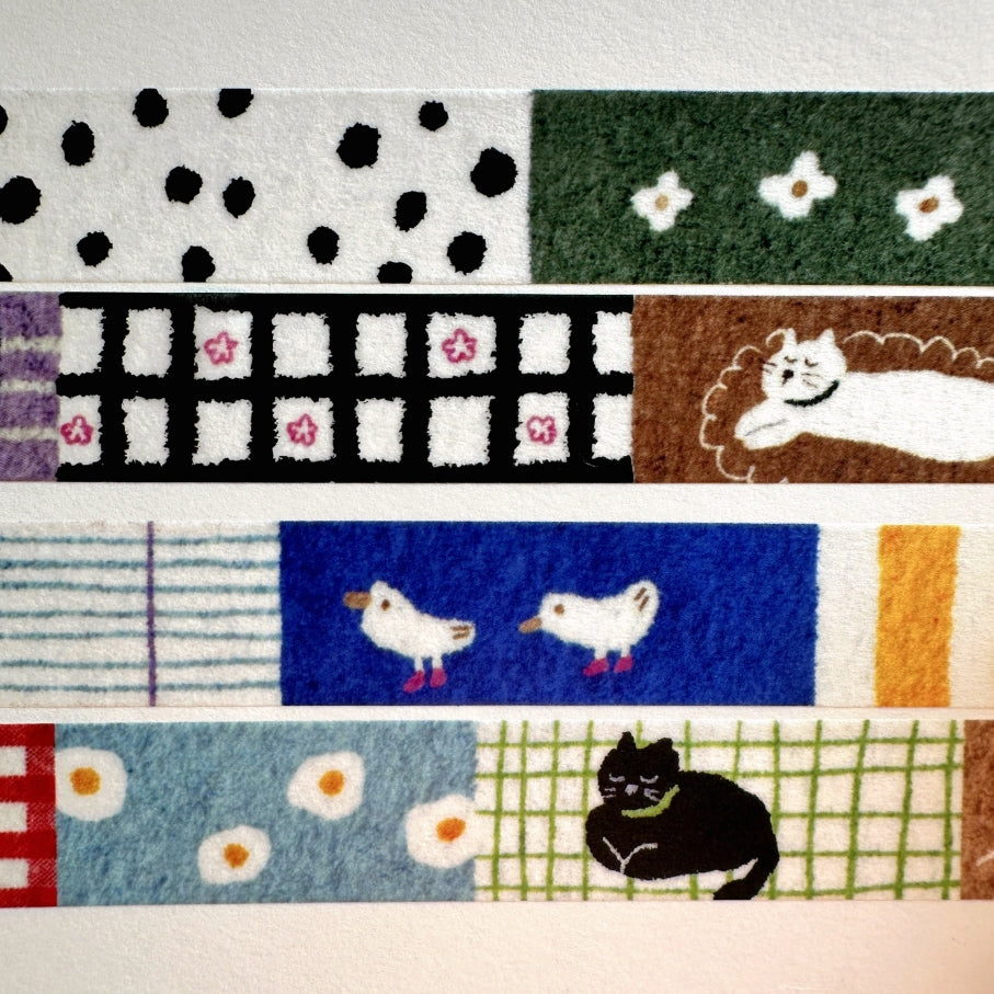 Pion - Cat on the Rug washi tape SAMPLES