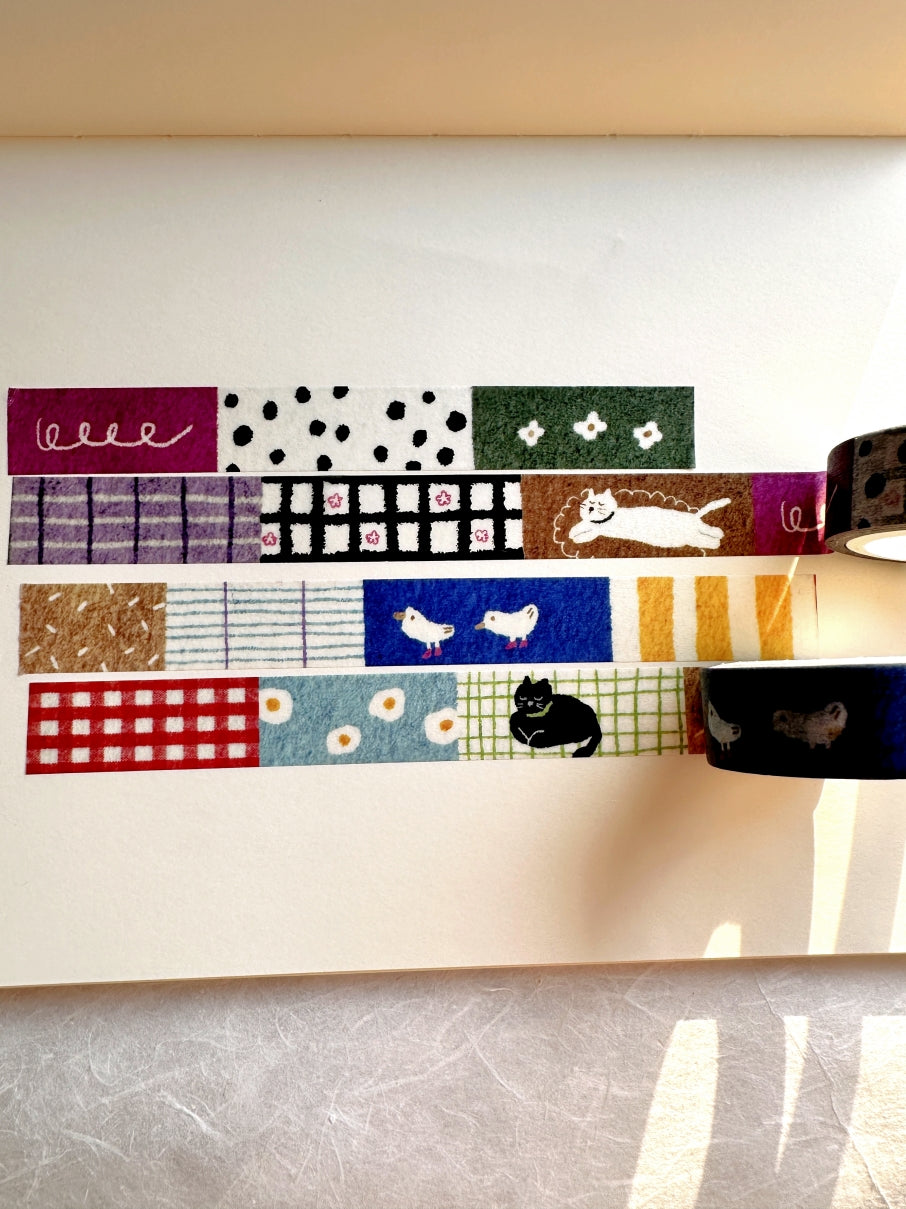 Pion - Cat on the Rug washi tape SAMPLES