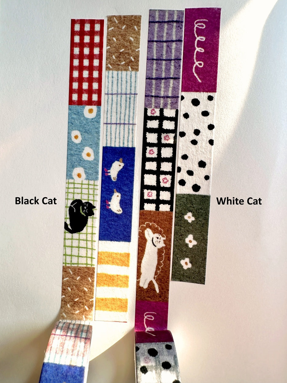 Pion - Cat on the Rug washi tape SAMPLES