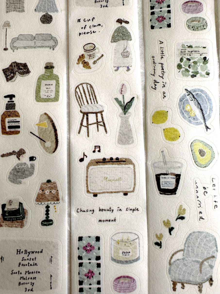 Pion - Cozy Mood kiss-cut washi tape SAMPLES