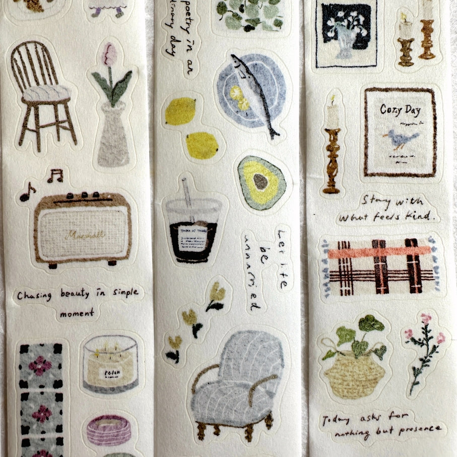 Pion - Cozy Mood kiss-cut washi tape SAMPLES