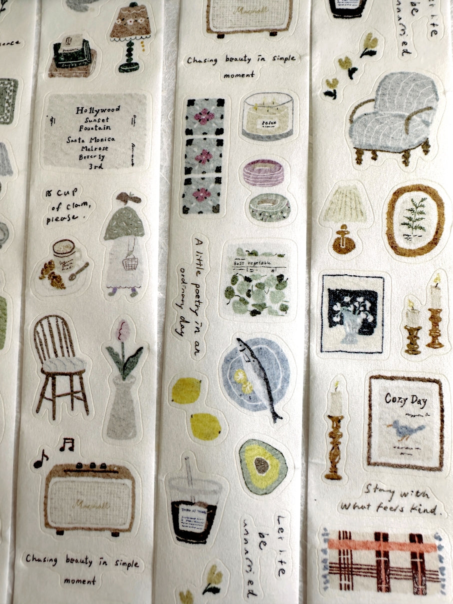 Pion - Cozy Mood kiss-cut washi tape SAMPLES