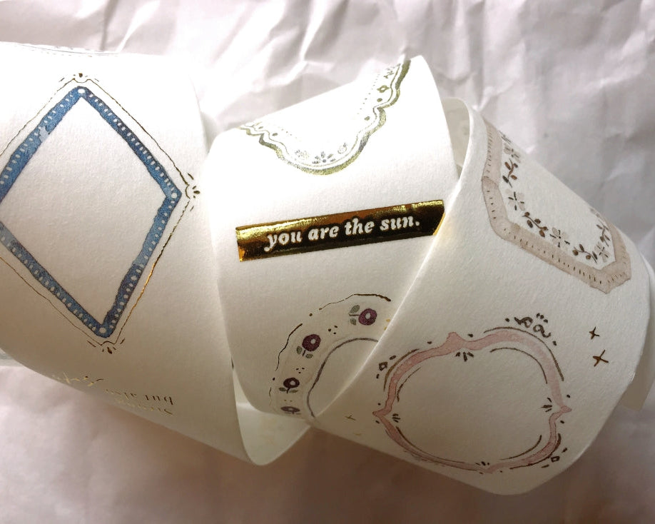 Pion - Plate gold foil washi tape SAMPLES