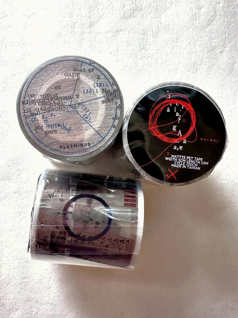 Plusminus - wor*ds PET tape (5 cm x 200 cm) SAMPLES