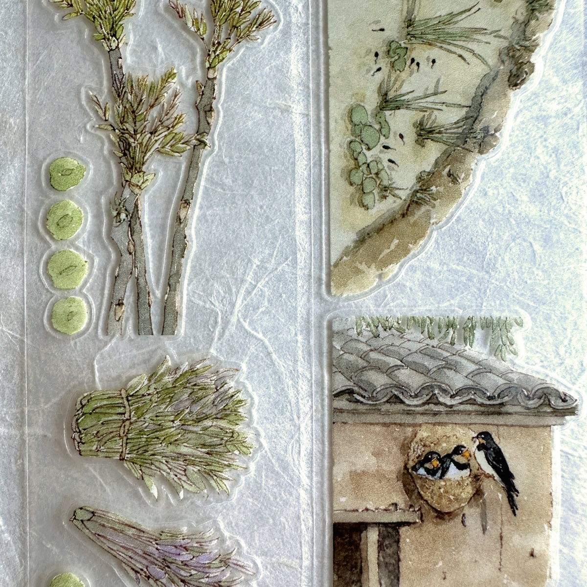 Poet's Cabin Art Studio - A Winter and Spring kiss-cut PET & washi tape (4 cm x 150 cm) SAMPLES