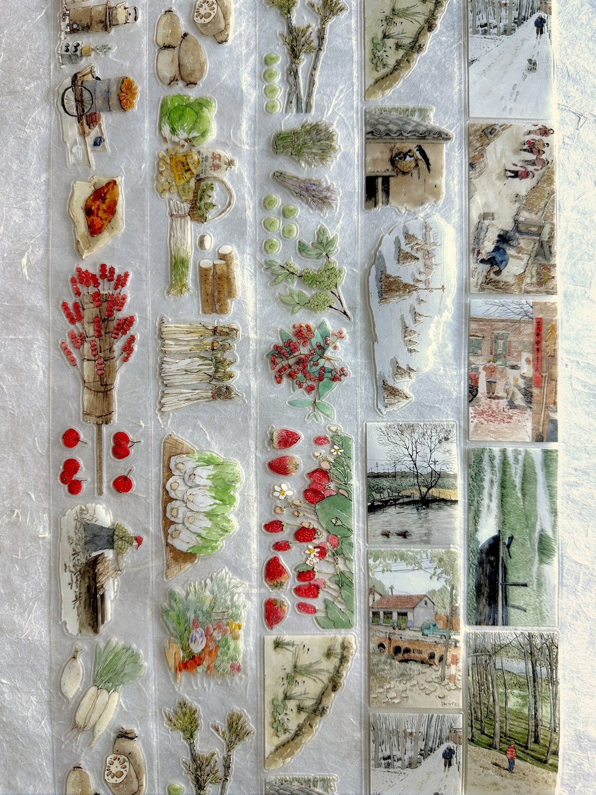 Poet's Cabin Art Studio - A Winter and Spring kiss-cut PET & washi tape (4 cm x 150 cm) SAMPLES