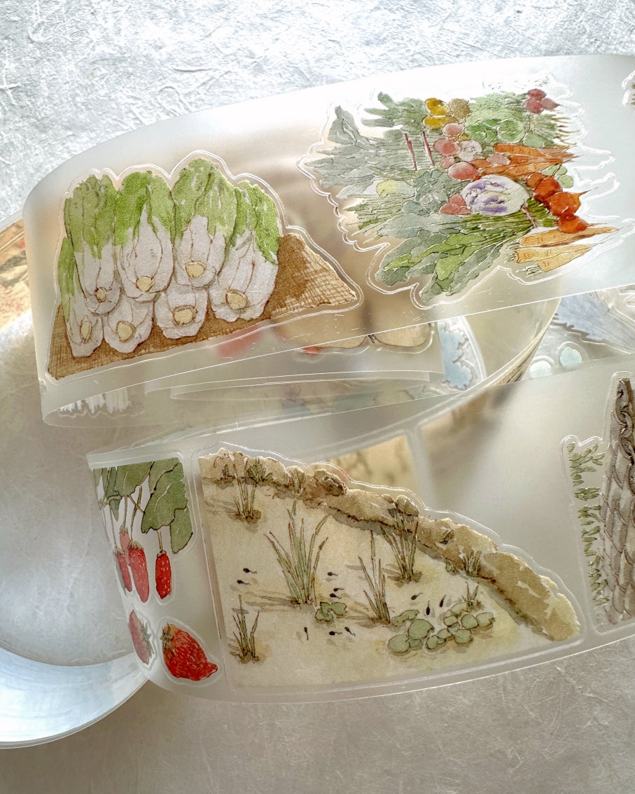 Poet's Cabin Art Studio - A Winter and Spring kiss-cut PET & washi tape (4 cm x 150 cm) SAMPLES