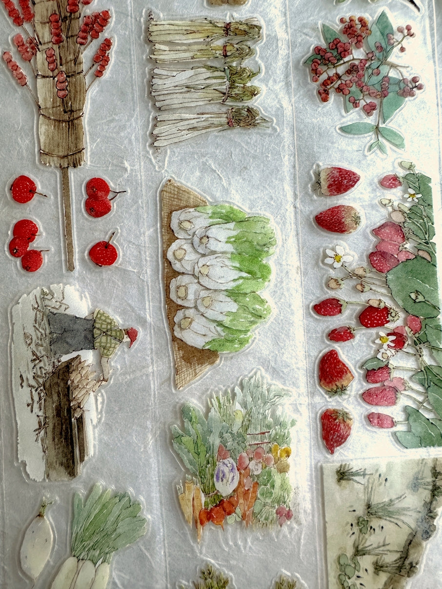 Poet's Cabin Art Studio - A Winter and Spring kiss-cut PET & washi tape (4 cm x 150 cm) SAMPLES