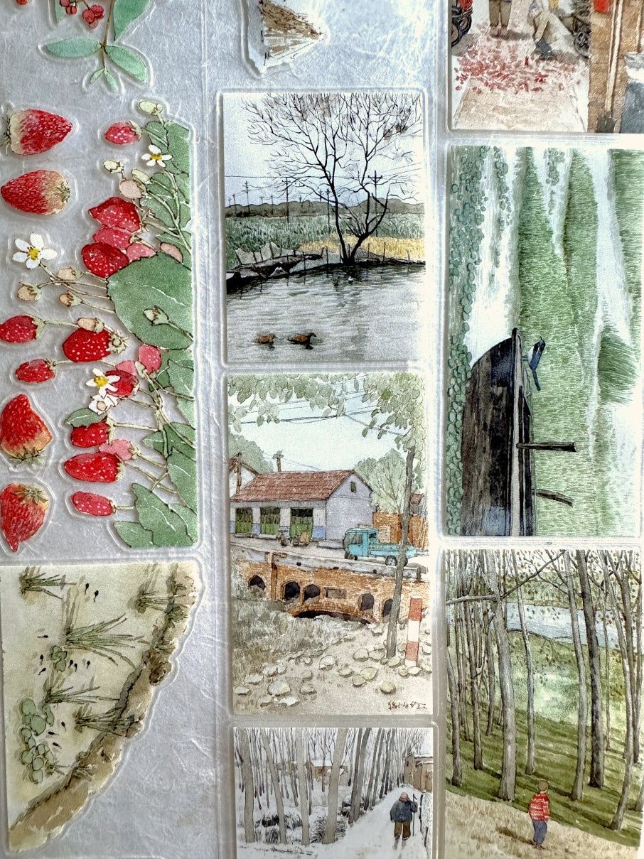 Poet's Cabin Art Studio - A Winter and Spring kiss-cut PET & washi tape (4 cm x 150 cm) SAMPLES