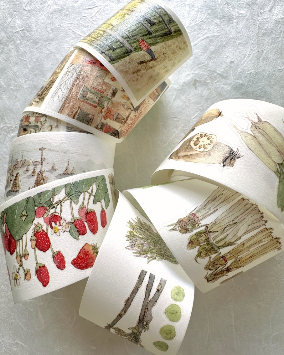 Poet's Cabin Art Studio - A Winter and Spring kiss-cut PET & washi tape (4 cm x 150 cm) SAMPLES