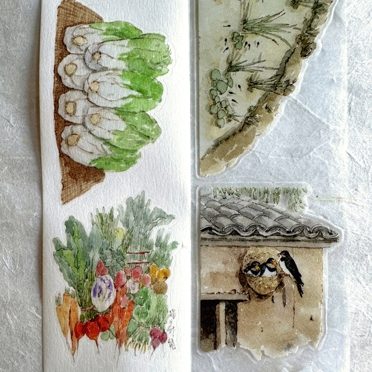 Poet's Cabin Art Studio - A Winter and Spring kiss-cut PET & washi tape (4 cm x 150 cm) SAMPLES