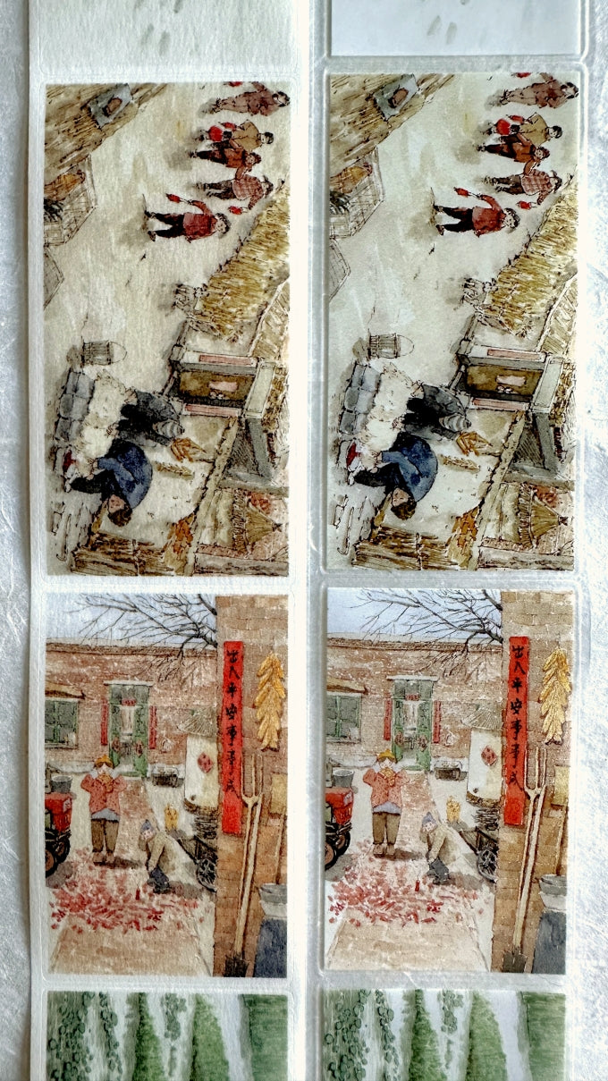 Poet's Cabin Art Studio - A Winter and Spring kiss-cut PET & washi tape (4 cm x 150 cm) SAMPLES