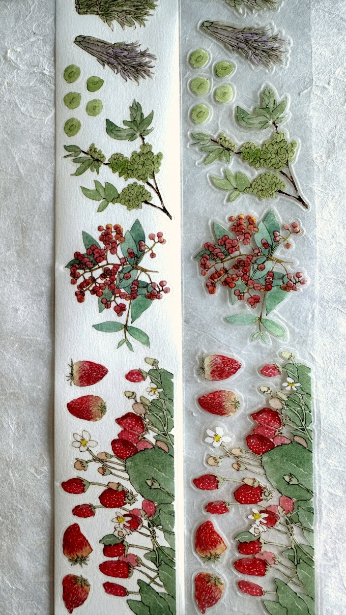 Poet's Cabin Art Studio - A Winter and Spring kiss-cut PET & washi tape (4 cm x 150 cm) SAMPLES