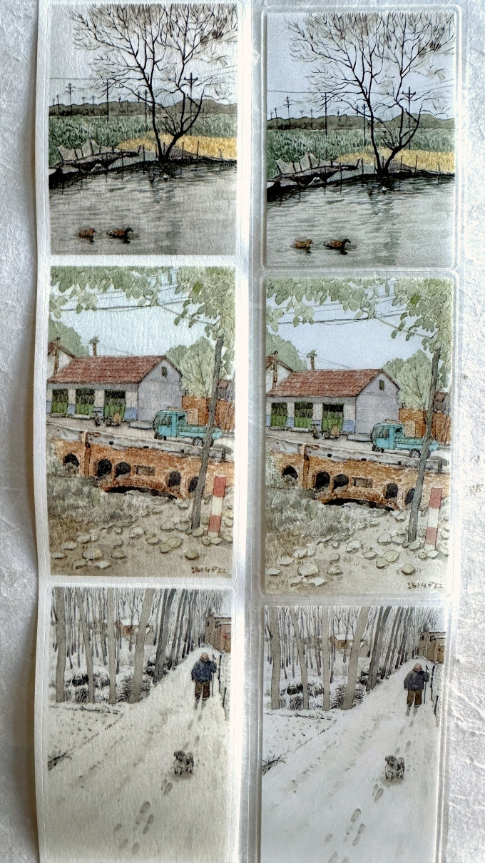 Poet's Cabin Art Studio - A Winter and Spring kiss-cut PET & washi tape (4 cm x 150 cm) SAMPLES