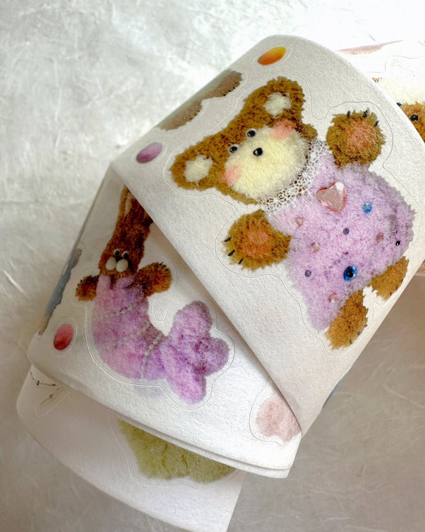 Princess Studio - Fluffy kiss-cut washi tape (4 cm x 120 cm) SAMPLES