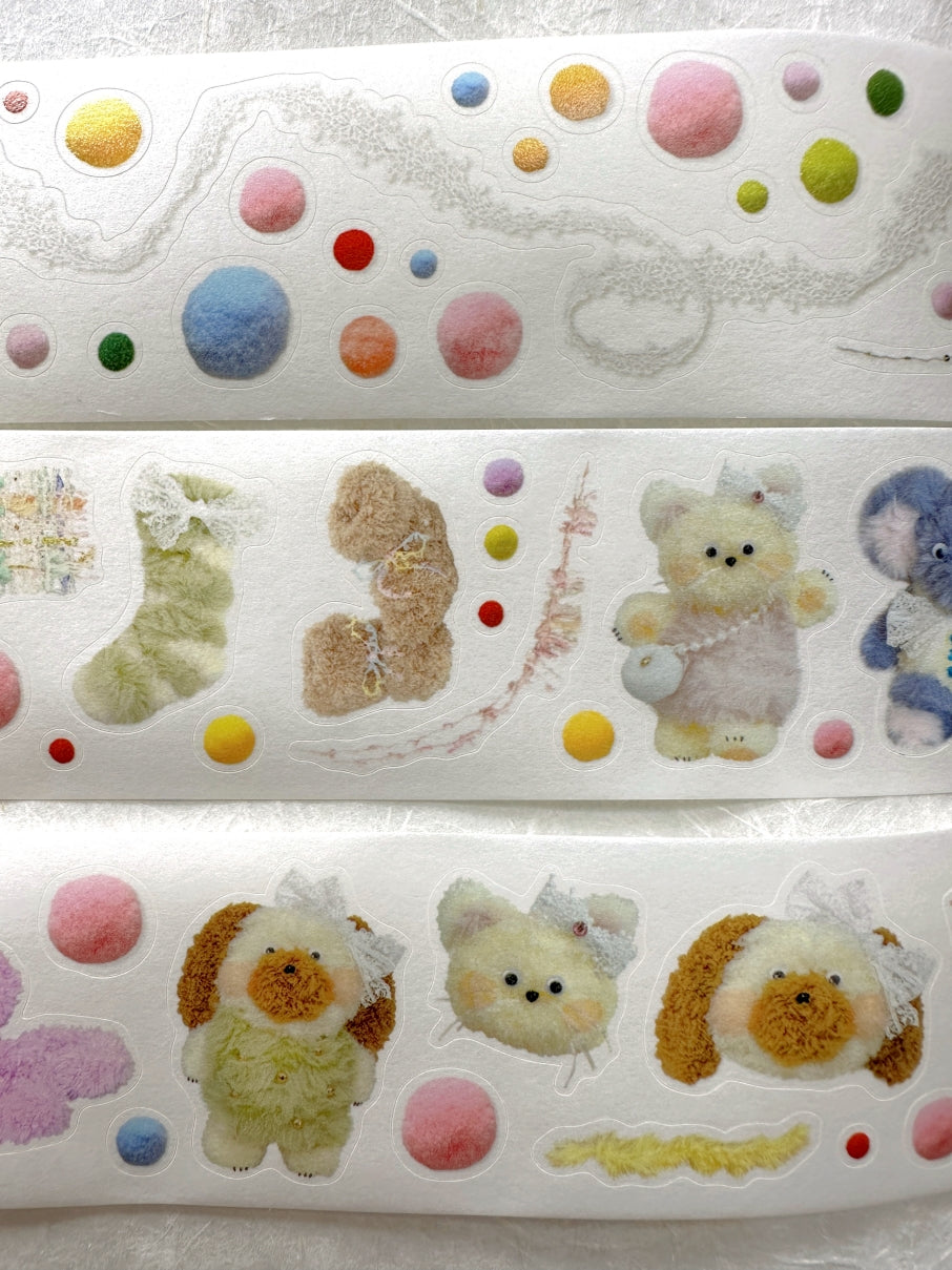 Princess Studio - Fluffy kiss-cut washi tape (4 cm x 120 cm) SAMPLES