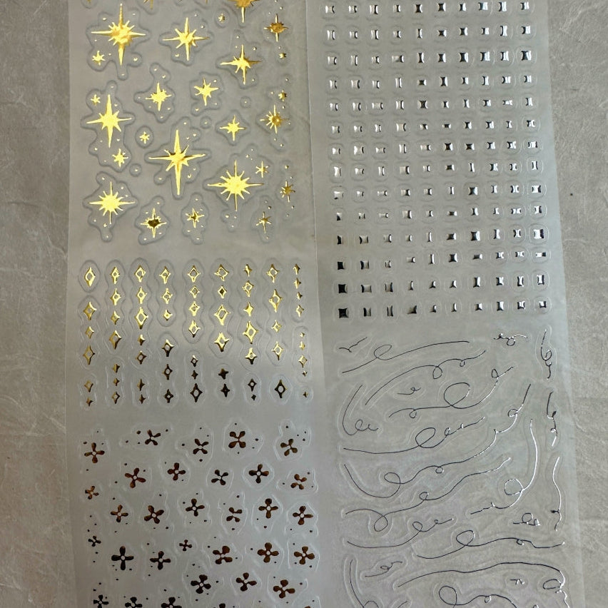 Princess Studio - Exquisite Accents Gold/Silver kiss-cut PET tape (4.5 cm x 160 cm) SAMPLES