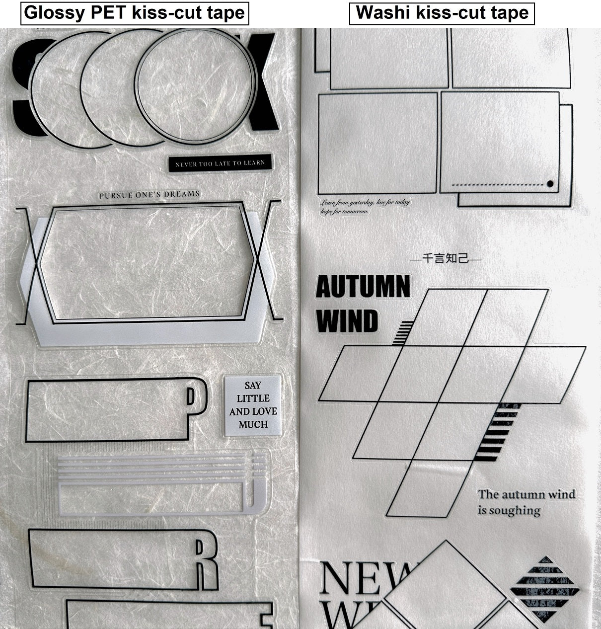 Qianyan Studio - Storyboard Panel kiss-cut washi & PET tape (9 cm x 250 cm) SAMPLES
