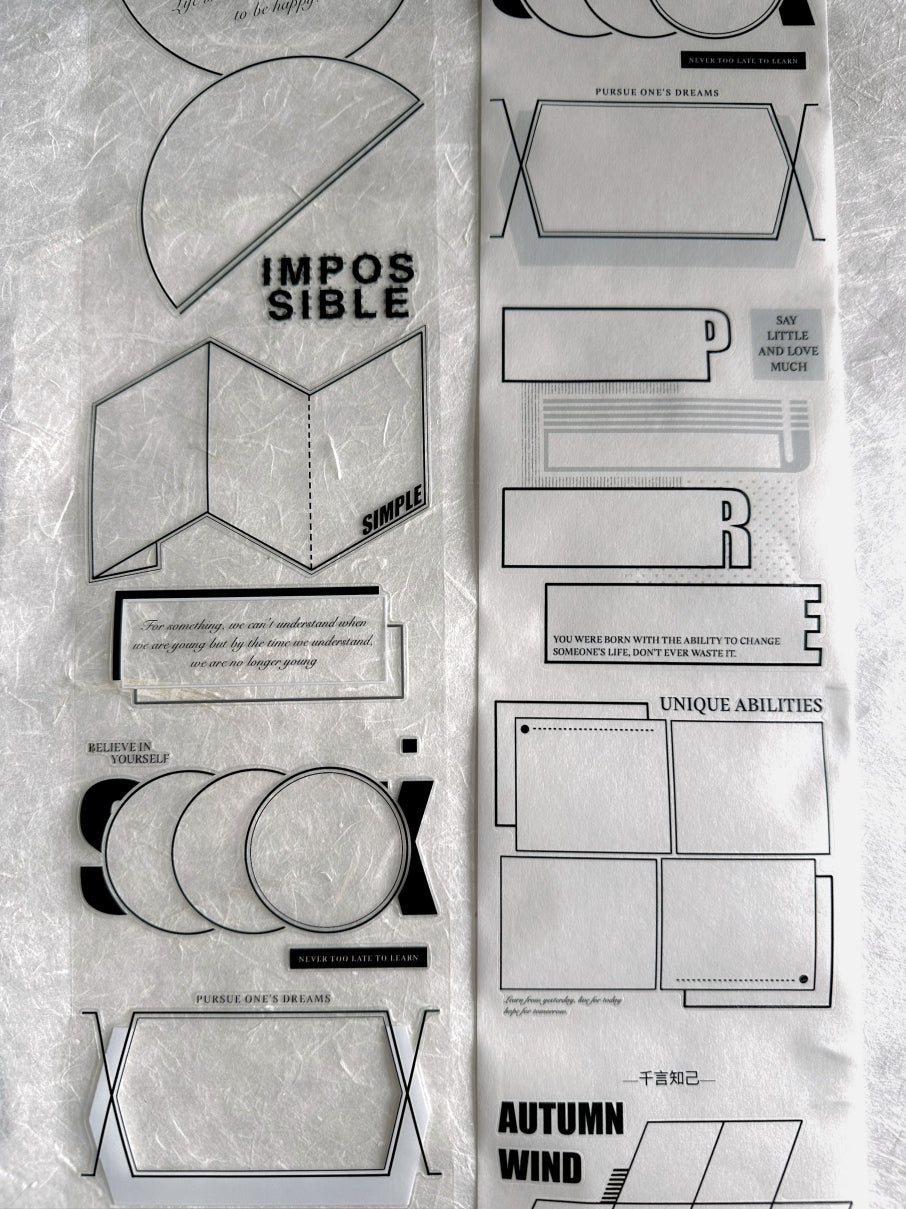 Qianyan Studio - Storyboard Panel kiss-cut washi & PET tape (9 cm x 250 cm) SAMPLES