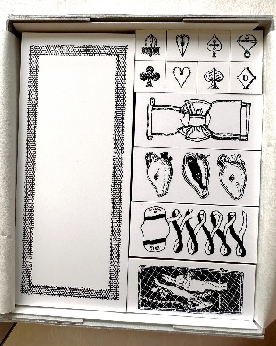 Ribbon Works - card suits symbols 8 pcs mini rubber stamps [New w/o packaging]