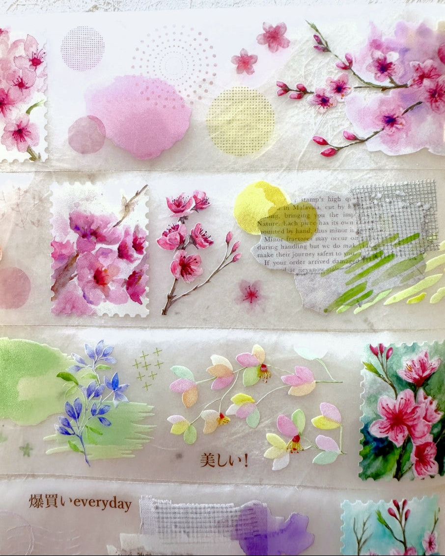 Rikka Stationery - Road to Sakura Tree Blossoms PET tape SAMPLES
