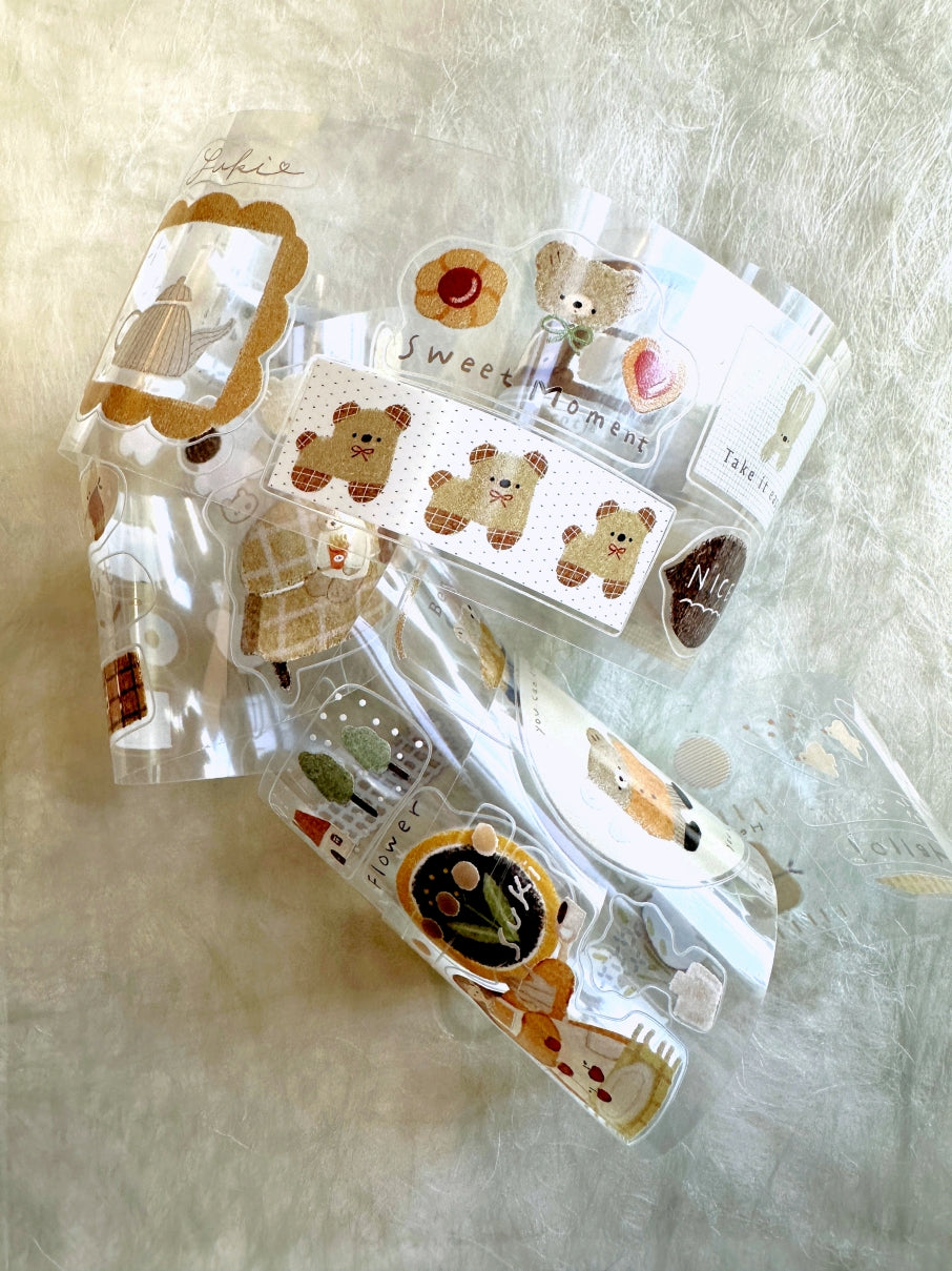 Ranmyu - Bear's Daily kiss-cut PET tape SAMPLES