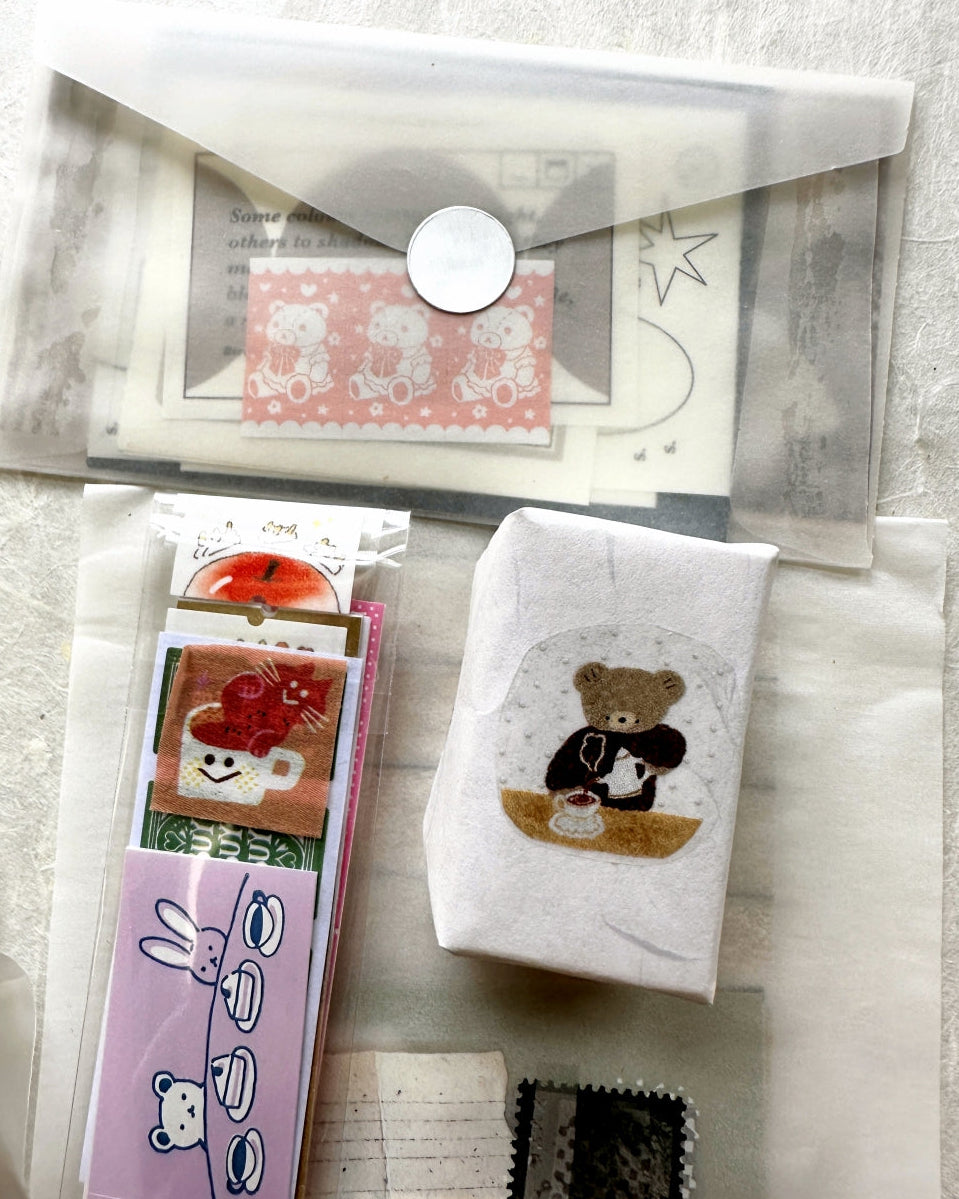 Ranmyu - Bear's Daily kiss-cut PET tape SAMPLES