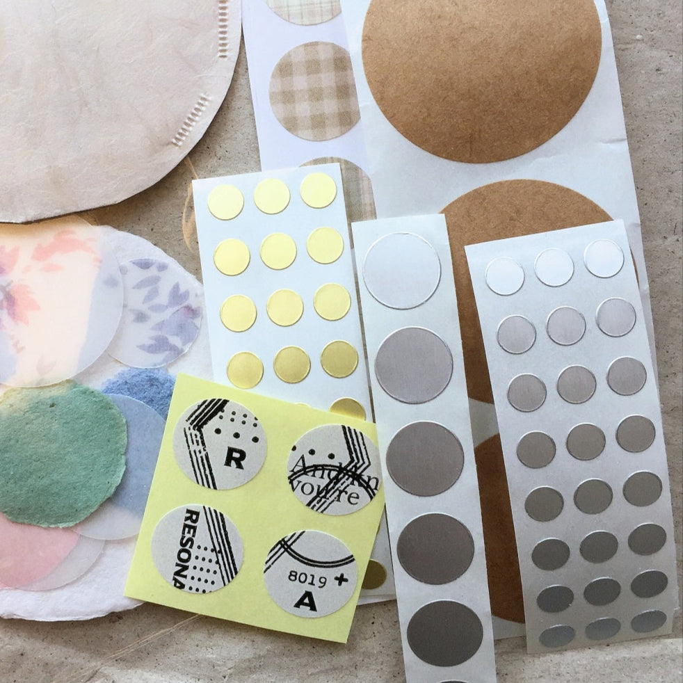 Gold/Silver Dot Stickers for journal collage - SAMPLES