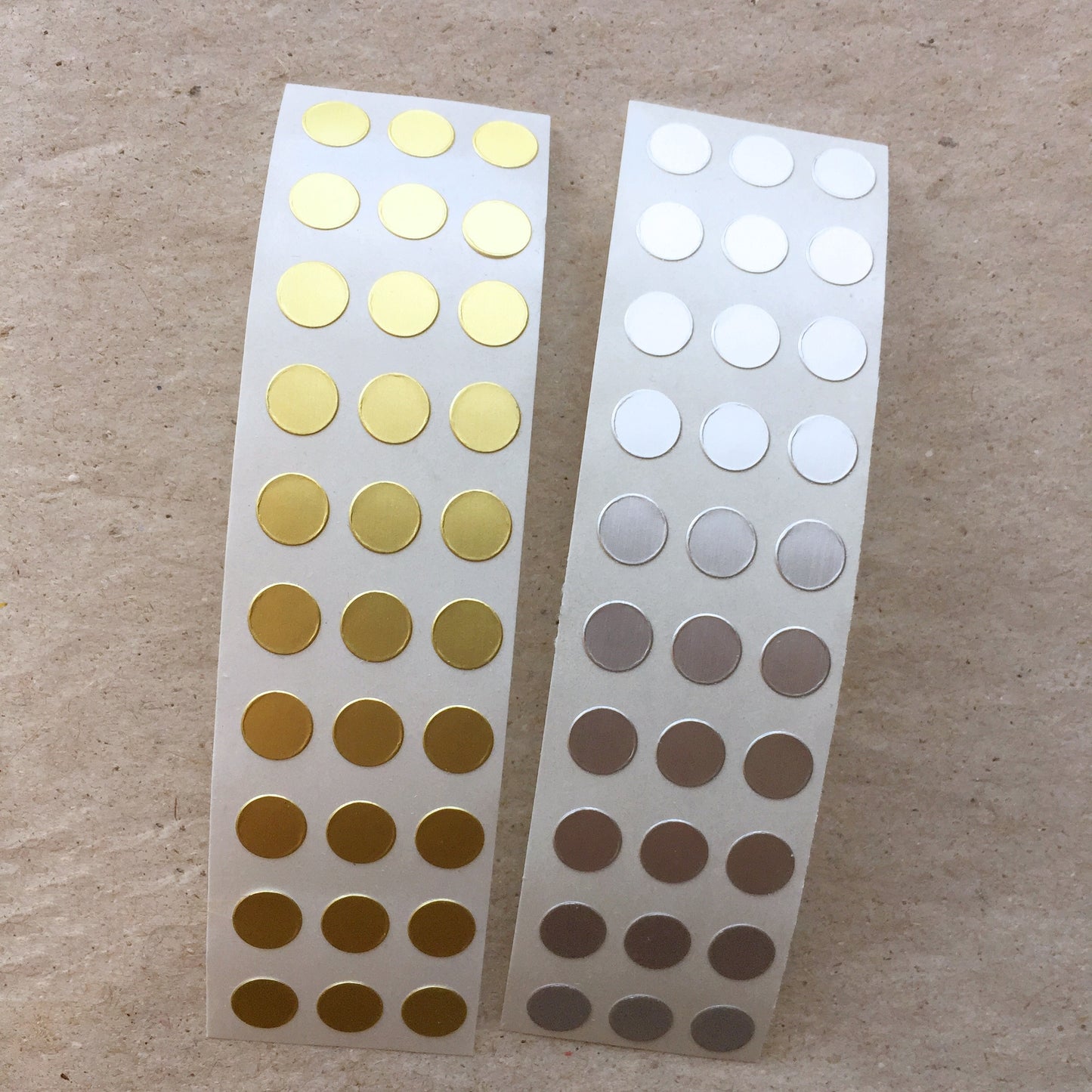 Gold/Silver Dot Stickers for journal collage - SAMPLES