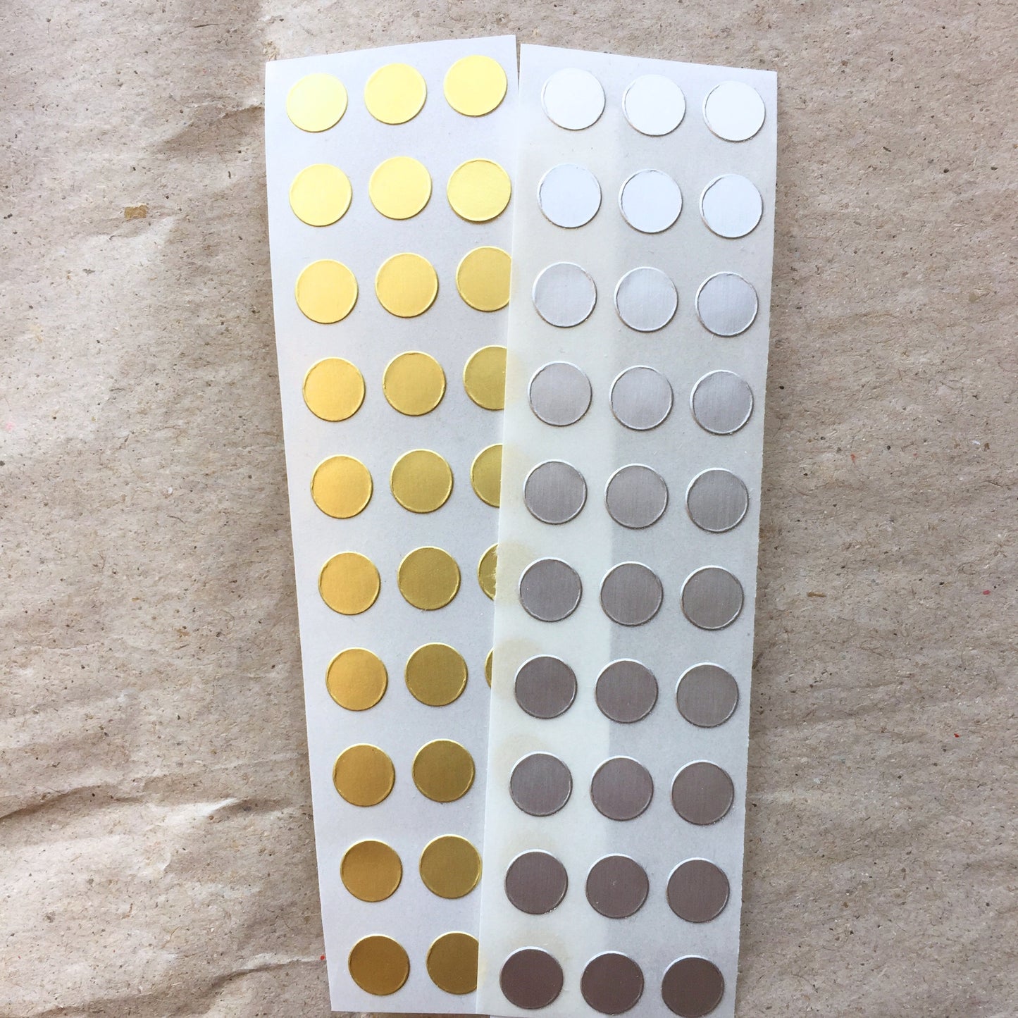 Gold/Silver Dot Stickers for journal collage - SAMPLES