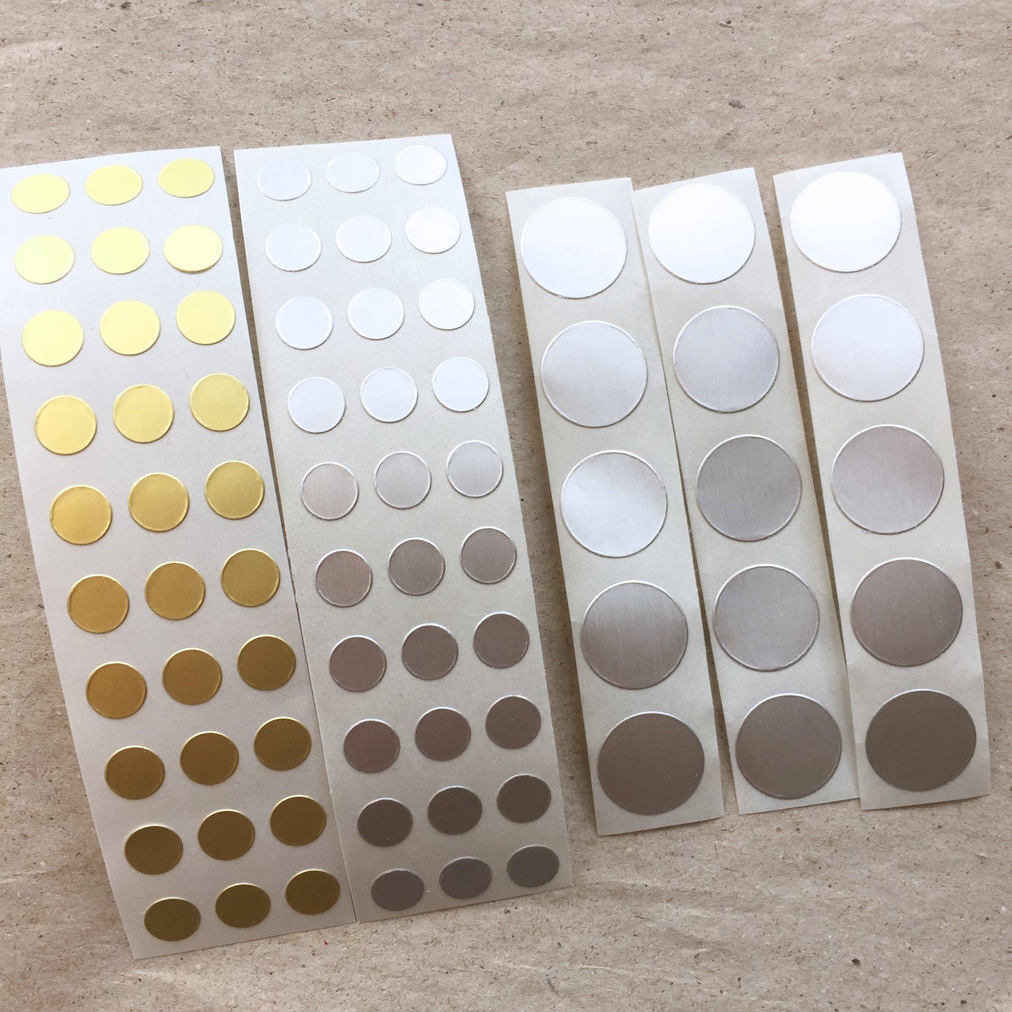 Gold/Silver Dot Stickers for journal collage - SAMPLES