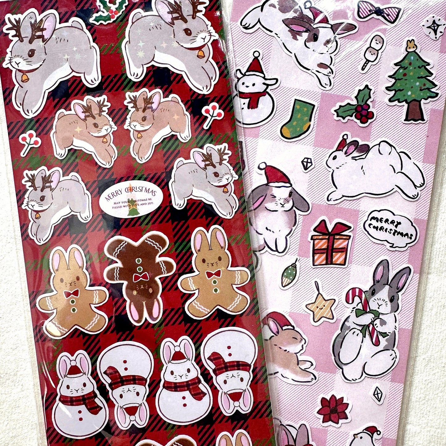 KumaYankee - Christmas Bunny glitter sticker sheets