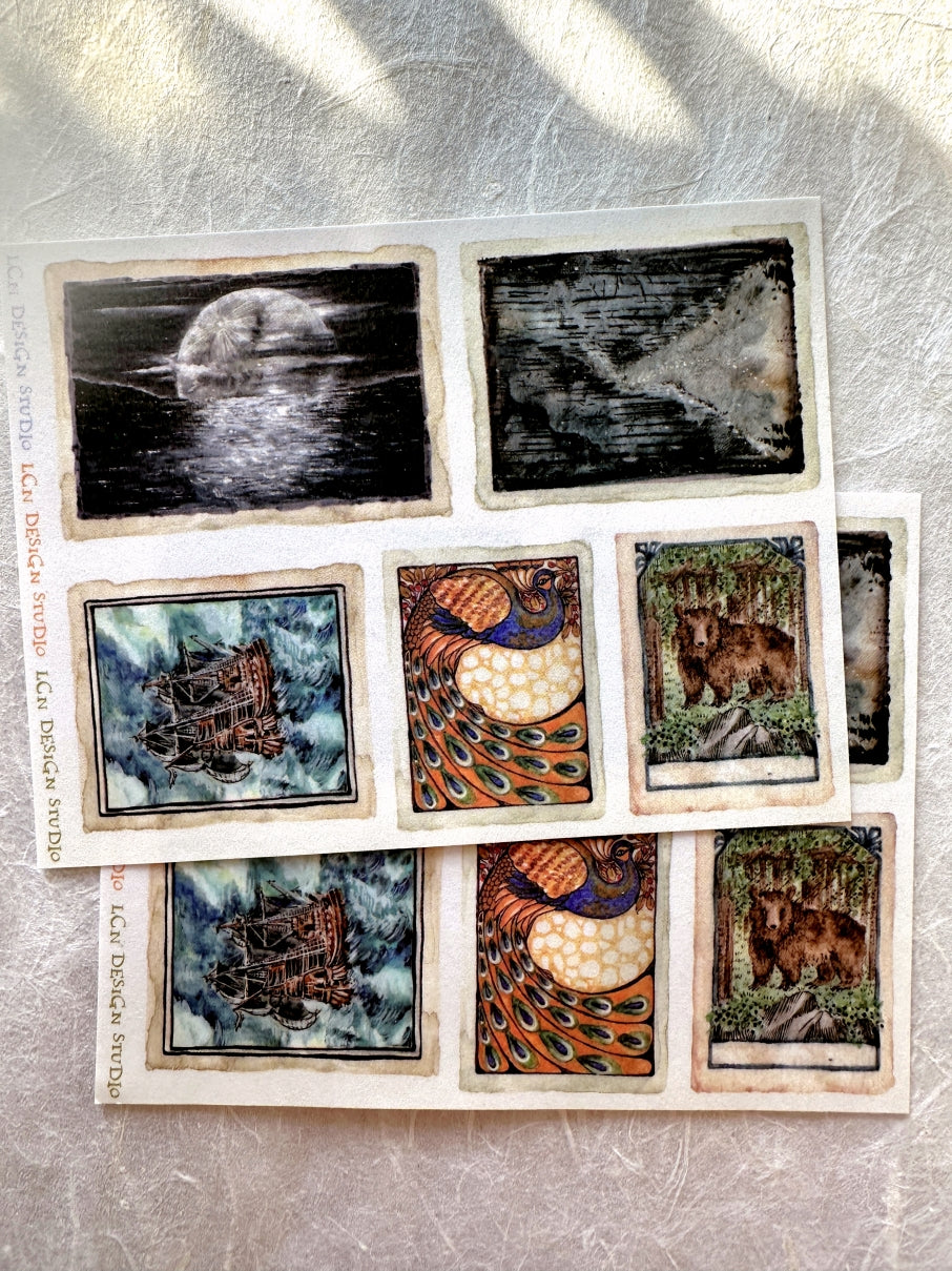 Destash | Lin Chia Ning - Vintage Landscape washi sticker sheet [Rare]