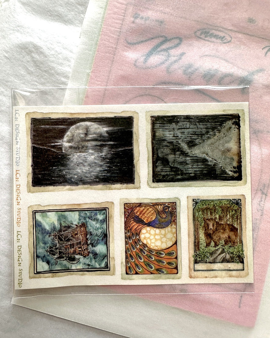 Destash | Lin Chia Ning - Vintage Landscape washi sticker sheet [Rare]