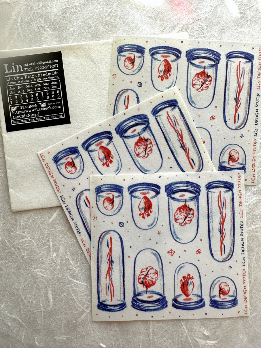 Destash | Lin Chia Ning - Specimin Jar mini washi sticker sheet [Rare]
