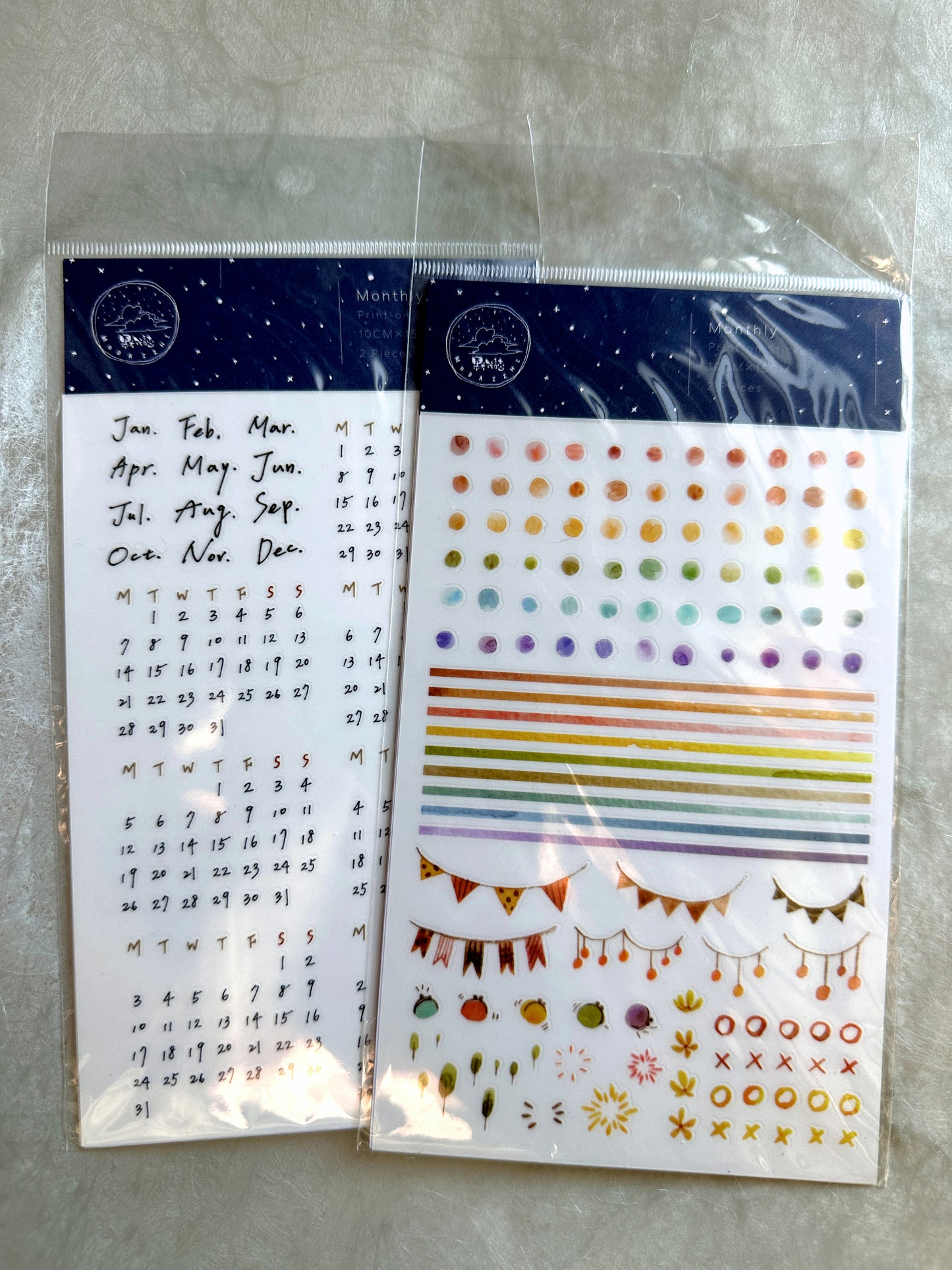 Modaizhi - Monthly print-on stickers (two styles)