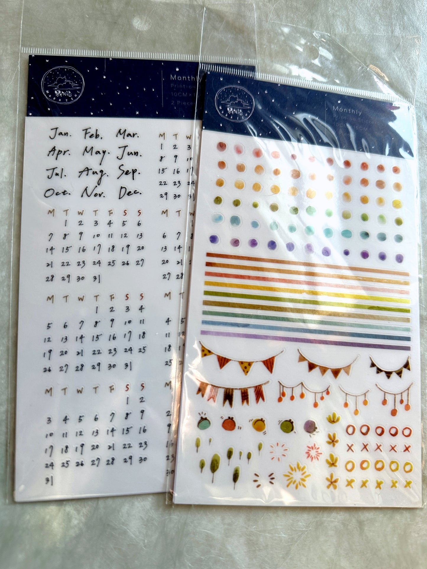 Modaizhi - Monthly print-on stickers (two styles)