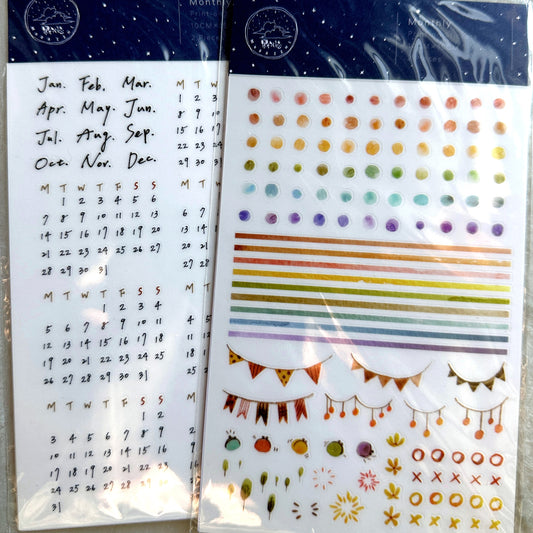 Modaizhi - Monthly print-on stickers (two styles)
