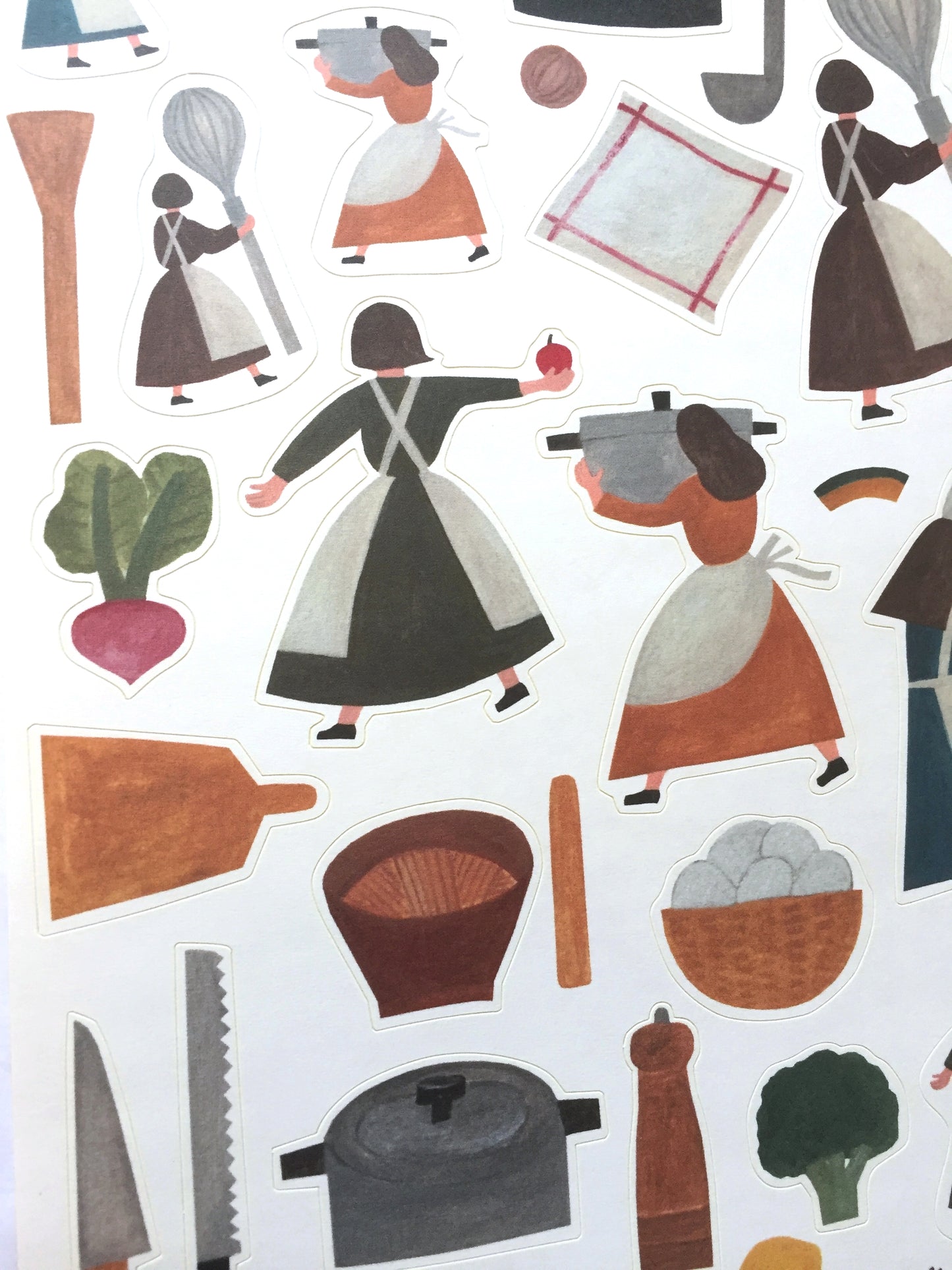 Necktie Illustration - A5 sticker sheets Bread, Cooking, Forest [Like New]