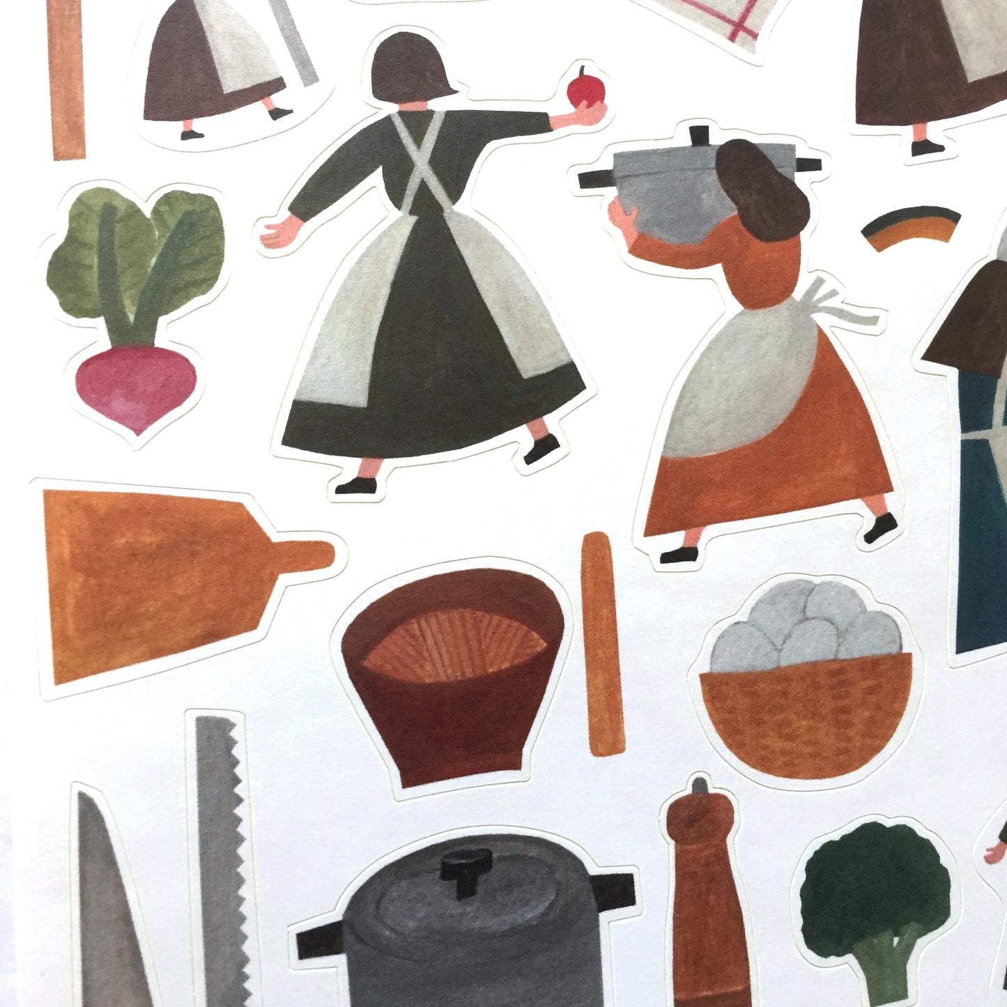 Necktie Illustration - A5 sticker sheets Bread, Cooking, Forest [Like New]