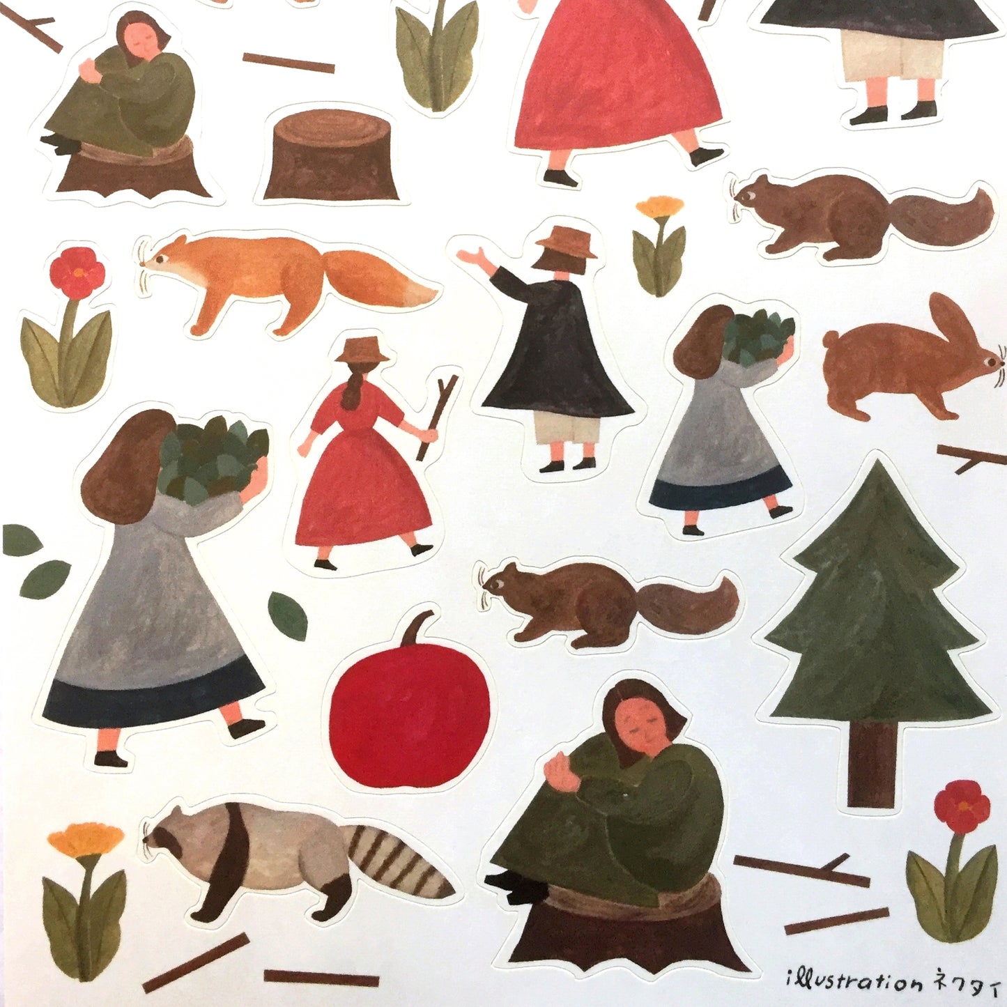 Forest A5 sticker sheet by Necktie Illustration