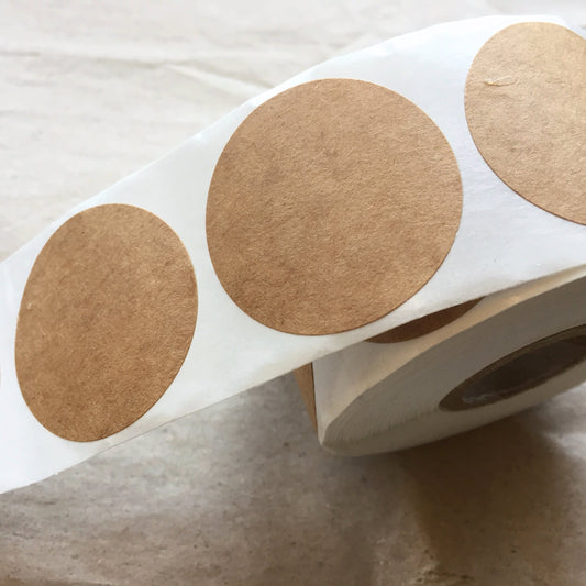 Kraft 1.5" round stickers for journal collage - SAMPLES