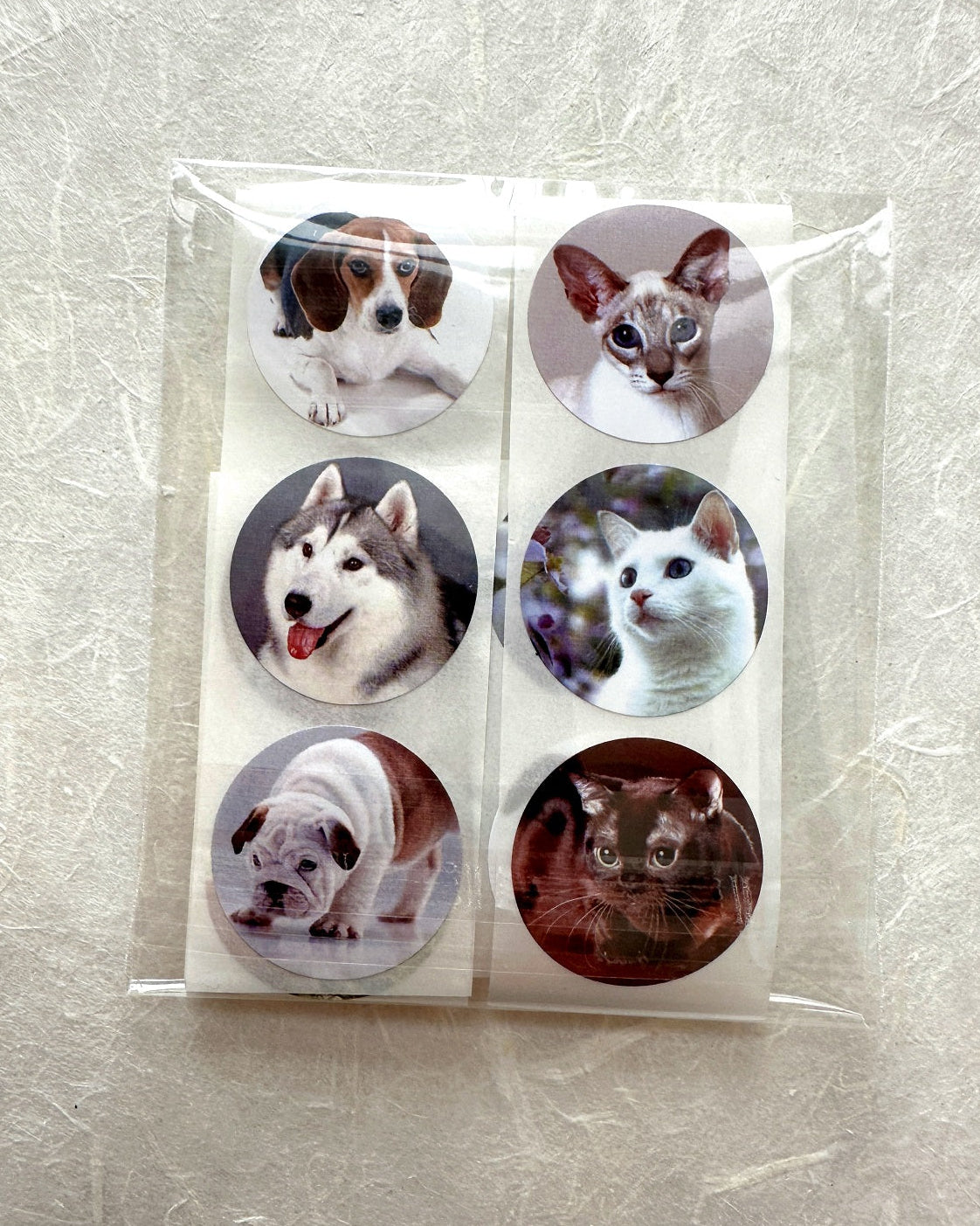 Cute Dogs & Cats - Round Sticker Seal SAMPLES