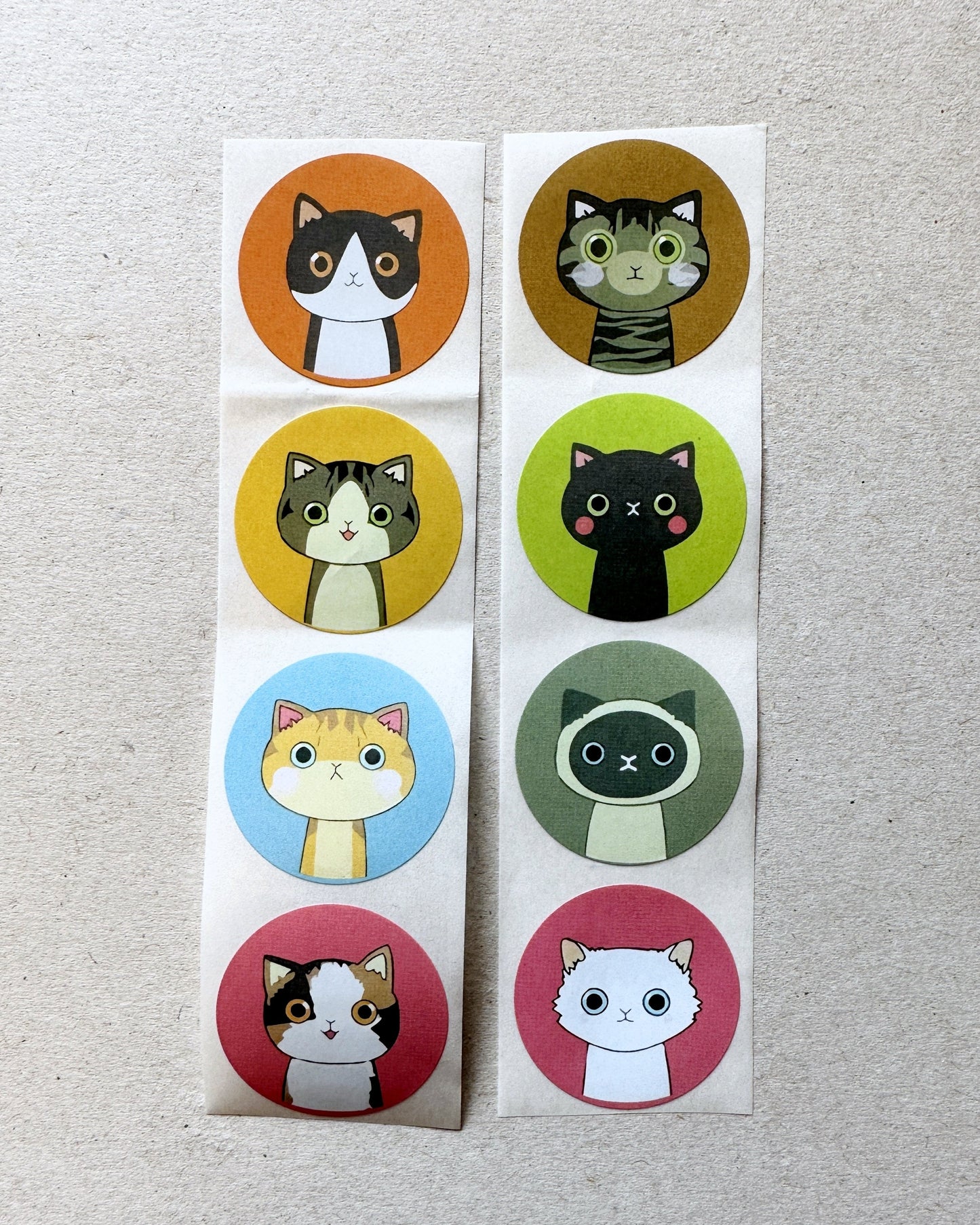 Funny Cats - Round Sticker Seal SAMPLES