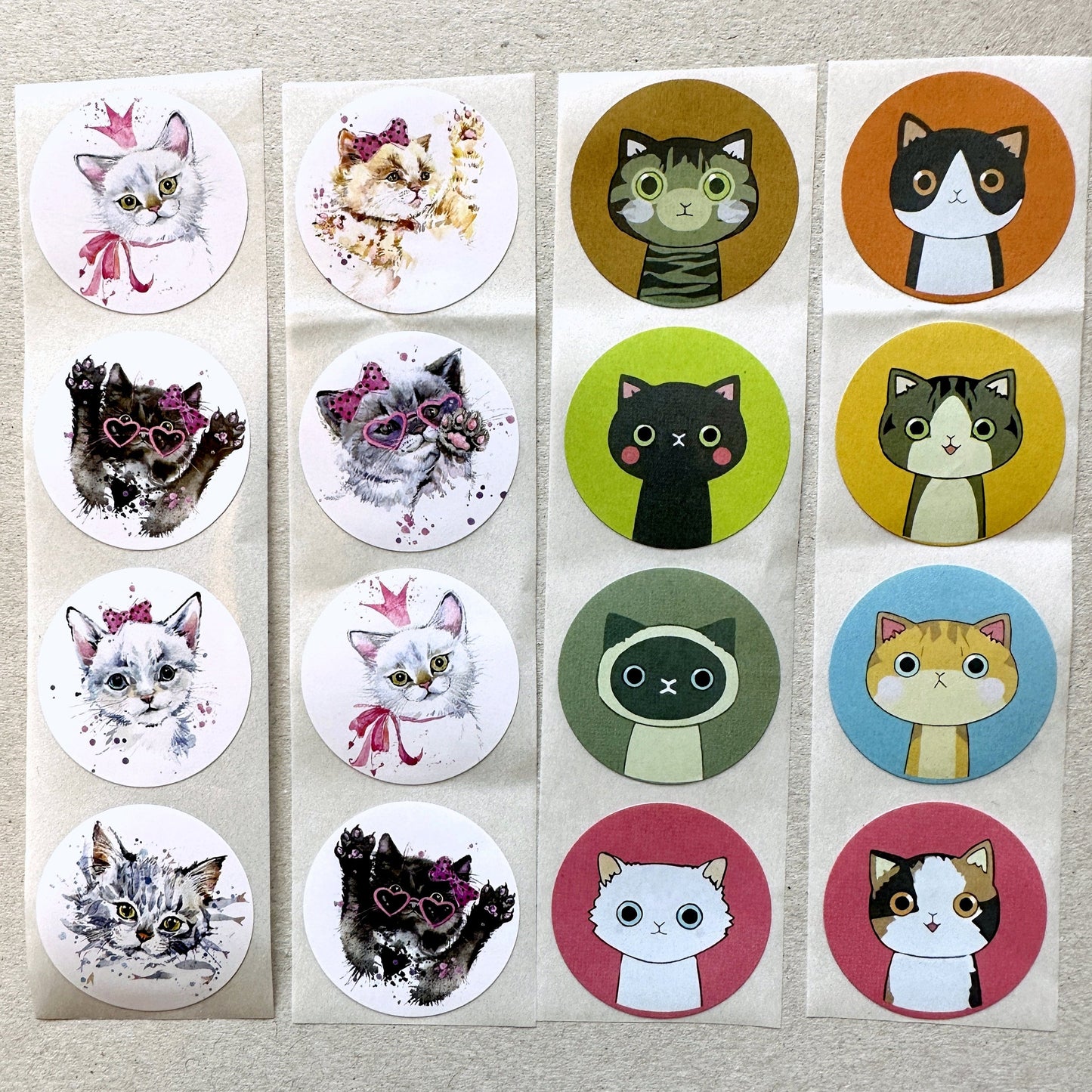 Funny Cats - Round Sticker Seal SAMPLES
