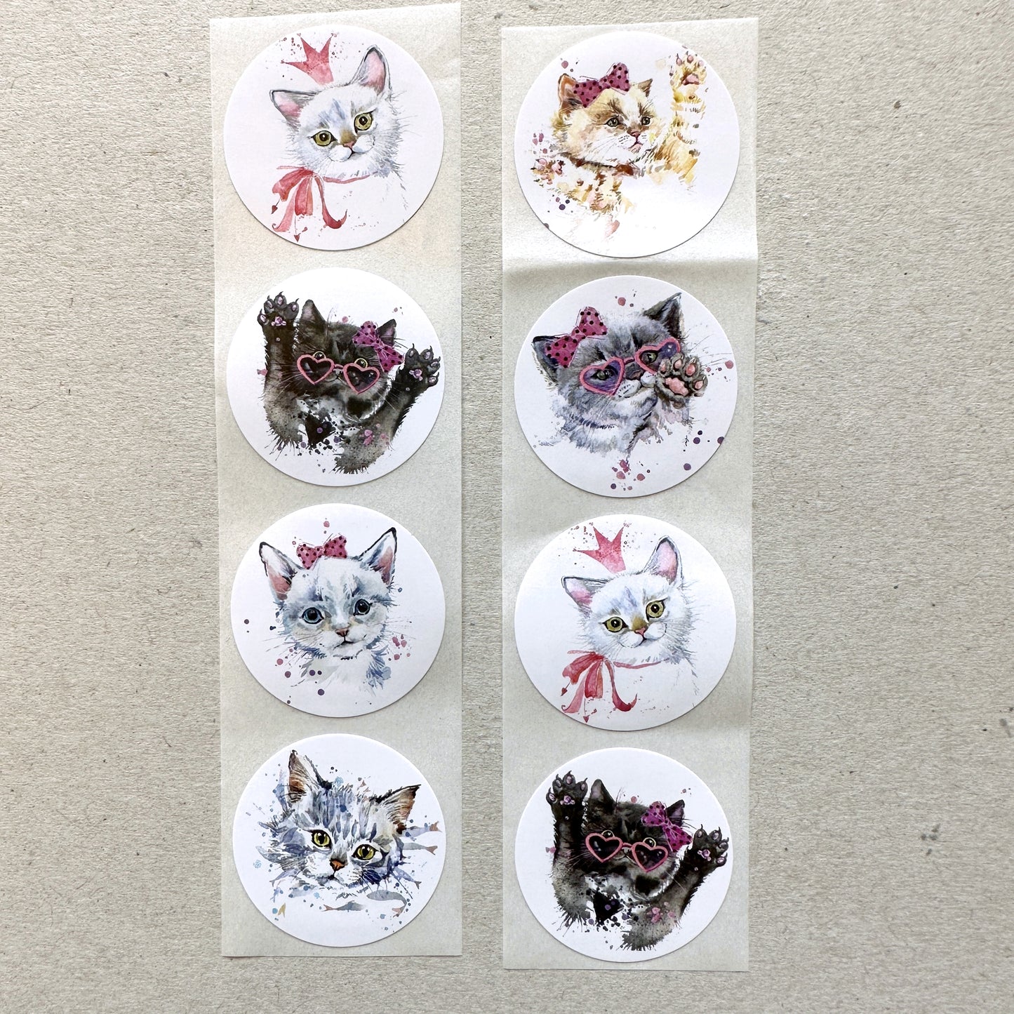 Funny Cats - Round Sticker Seal SAMPLES