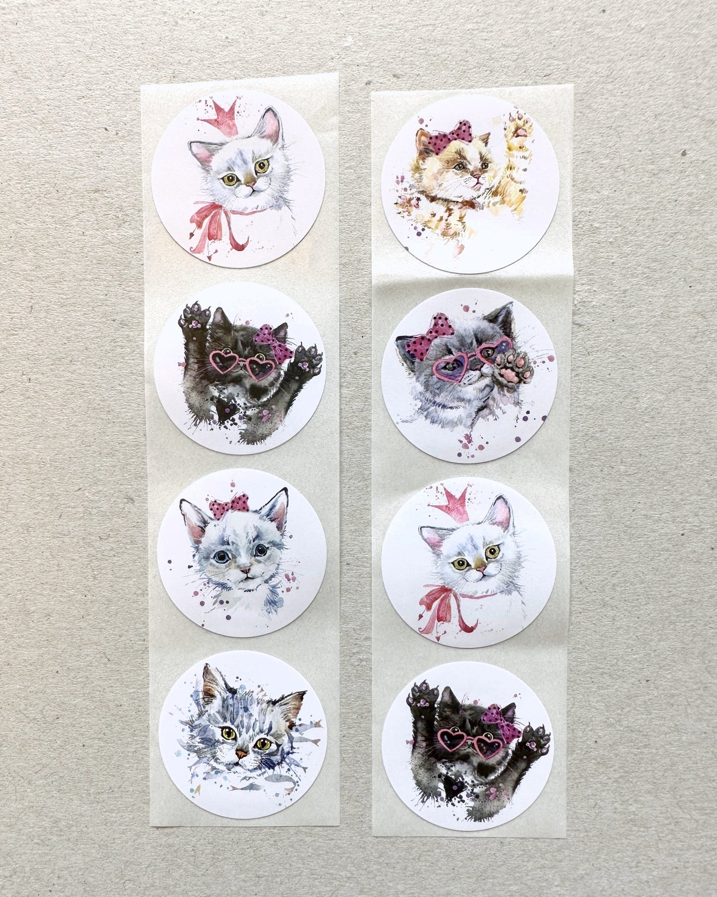 Funny Cats - Round Sticker Seal SAMPLES