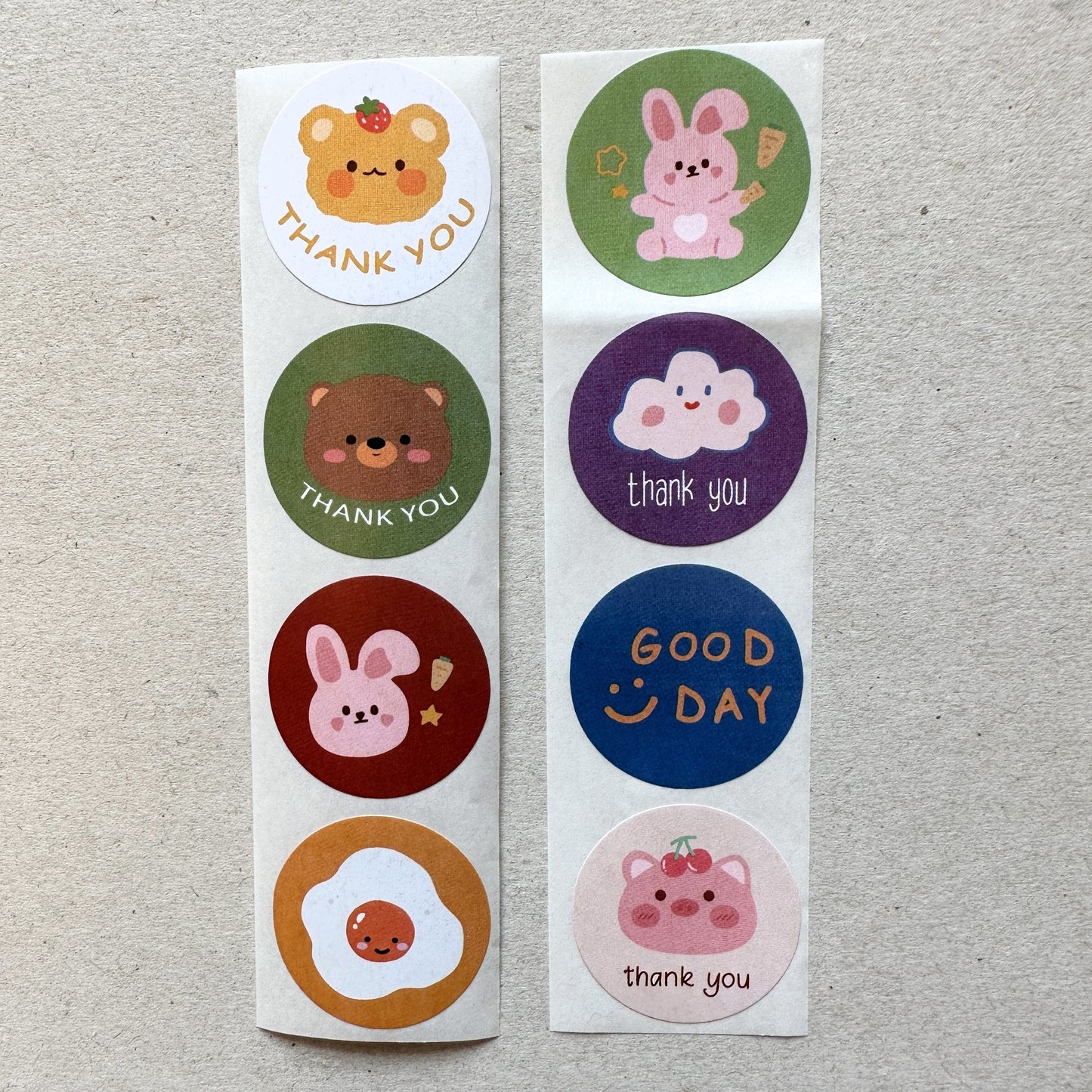 Kawaii Animals - Round Sticker Seal SAMPLES
